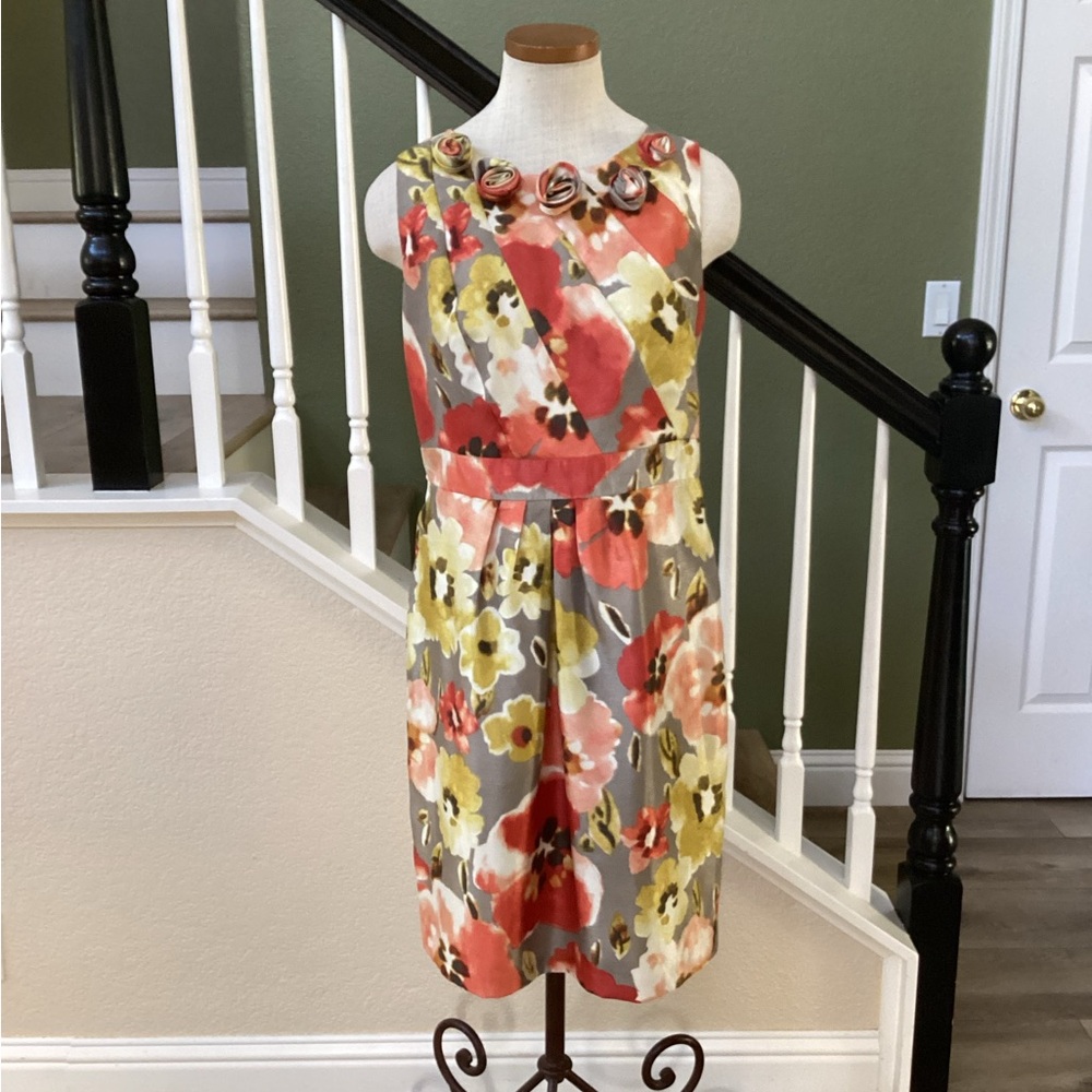 Kim Rogers Pink Sheath Midi Dress Sleeveless Crew Neck